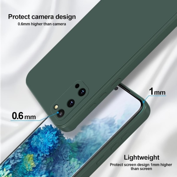 Samsung S20 Gummibelagd Mattgrönt Skal Kameraskydd Liquid - Grön