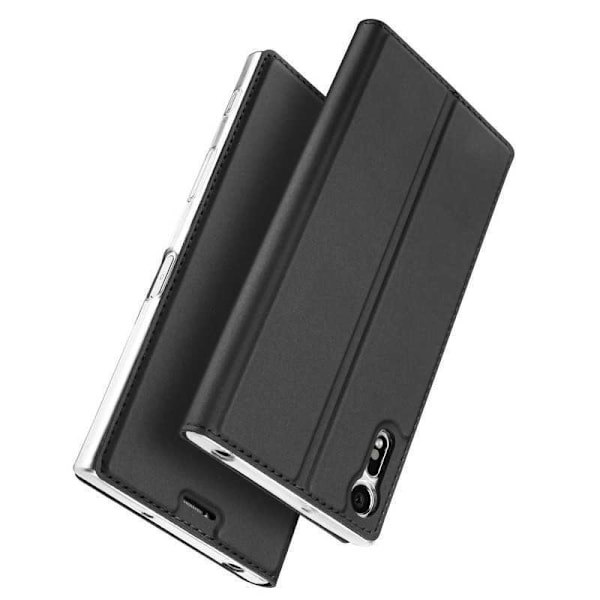 Xperia L1 Flip Case Skin Pro med kortrum Svart