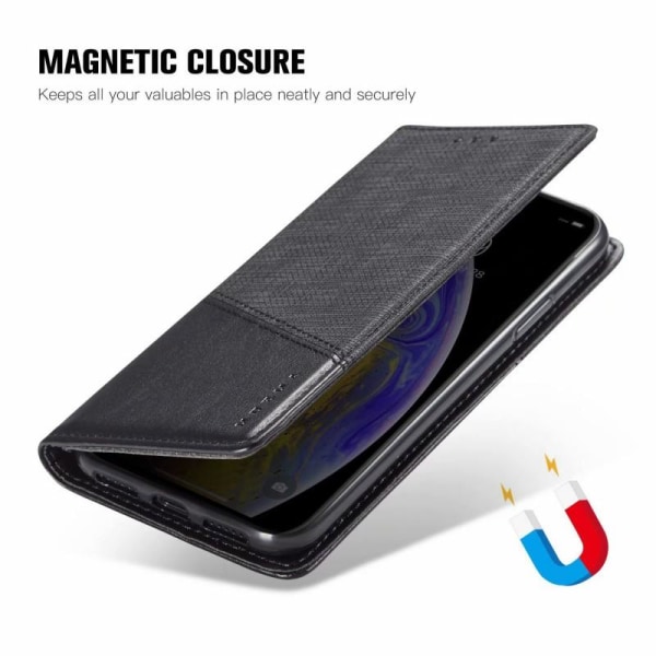 iPhone XS Max Elegant etui i PU-læder med RFID-blok Black