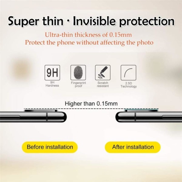 2-PACK OnePlus 7T Pro kamera Fleksibelt glass 0,26 mm 2,5D 9H Black