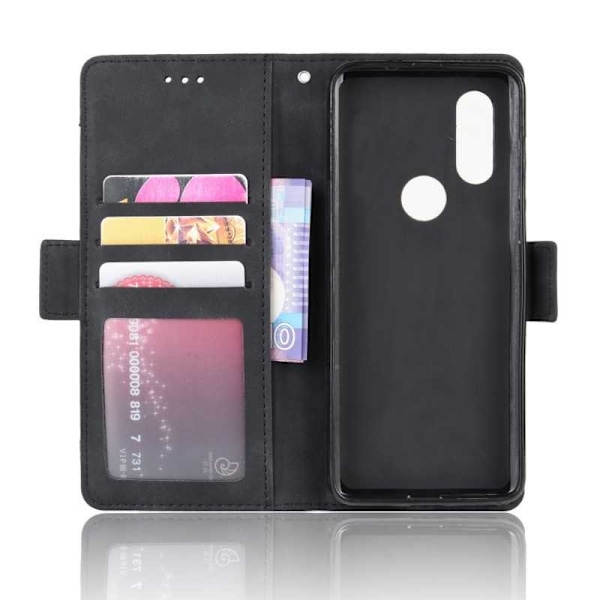 Motorola One Vision Plånboksfodral PU-Läder 6-FACK Winston V3 Svart