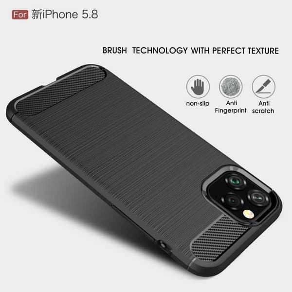 iPhone 11 Pro Max Iskunkestävä SlimCarbon-kuori Black