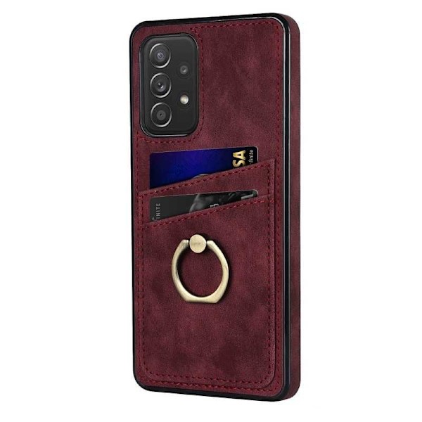 Samsung A52 4G/5G mobilcover med kortholder Retro V4 Svart
