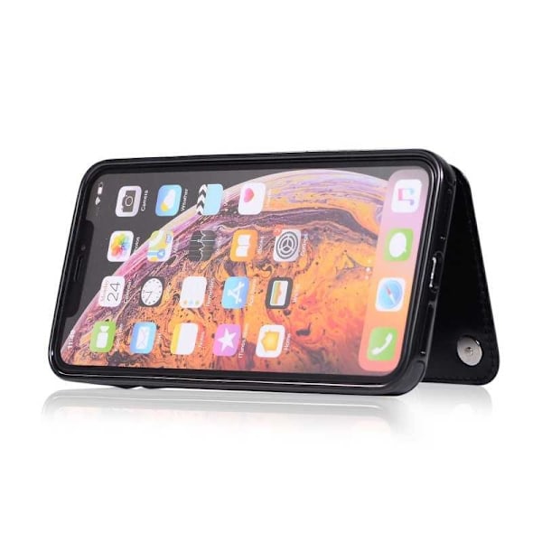 iPhone XS Max Shockproof Case Kortholder 3-POCKET Flippr V2 Black