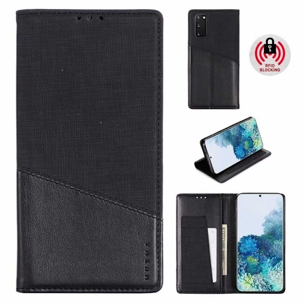 Samsung S22 Plus Elegant Fodral i PU-Läder med RFID Block Svart