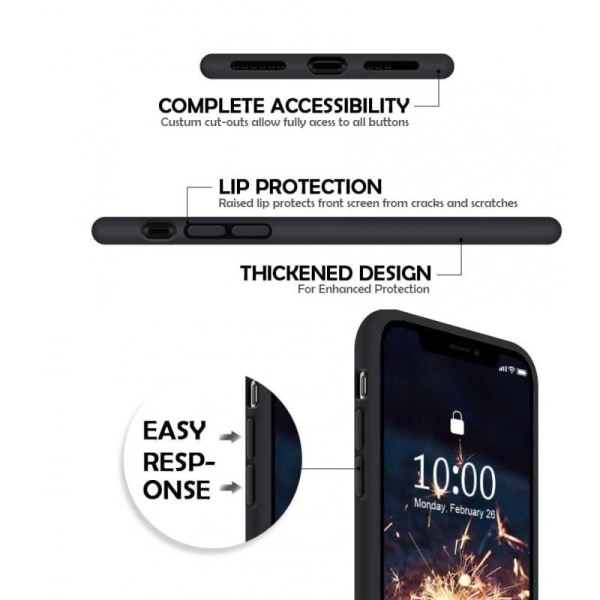 iPhone XS Ultra-tynn myk gummibelagt matt svart deksel Black