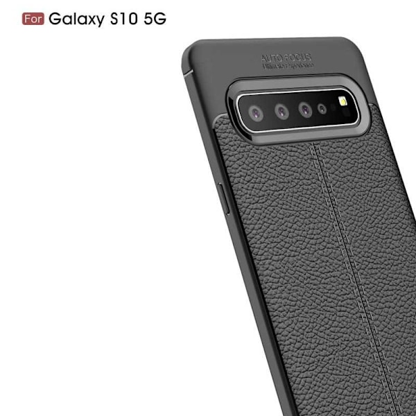 Samsung S10 Plus iskunkestävä ja iskuja vaimentava nahkatakki Black