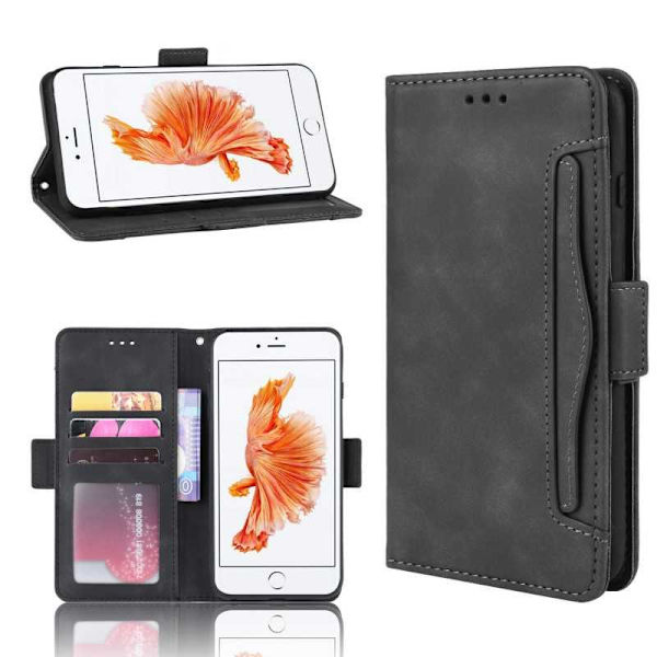 iPhone 6 / 6S -lompakkokotelo PU-nahkainen 6-TASKKU Winston V3 Black
