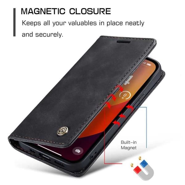 iPhone 15 Pro Max Elegant Flip Case CaseMe 3-FACK Black