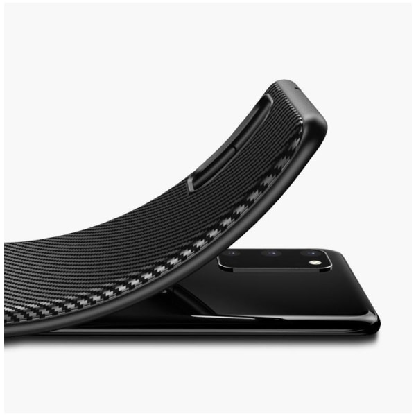 Samsung S20 Plus stødsikkert mobilcover i fuld kulstof Black