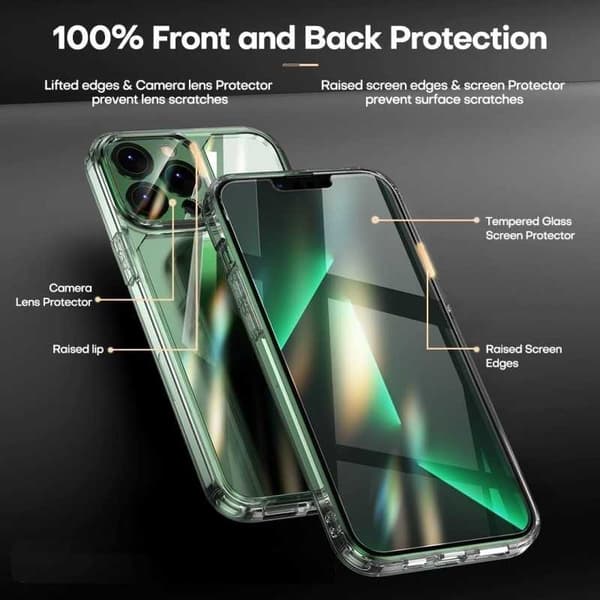 Stöttåligt Skal 3in1 för iPhone 14 / 14 Pro / 14 Pro max Transparent iPhone 14