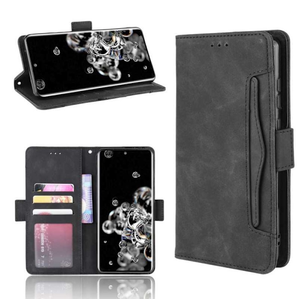 Samsung Galaxy S20 Ultra Wallet Case PU Læder 6-LOMMES Winston V3 Black