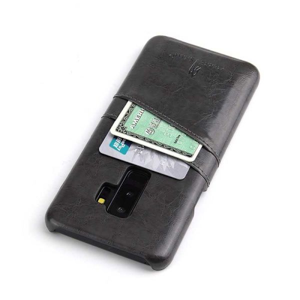 Samsung S9 Plus stødabsorberende kortholder retro Svart