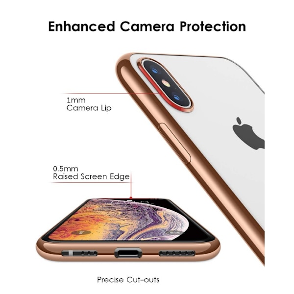 iPhone XS iskuja vaimentava kumikotelo Rosenguld