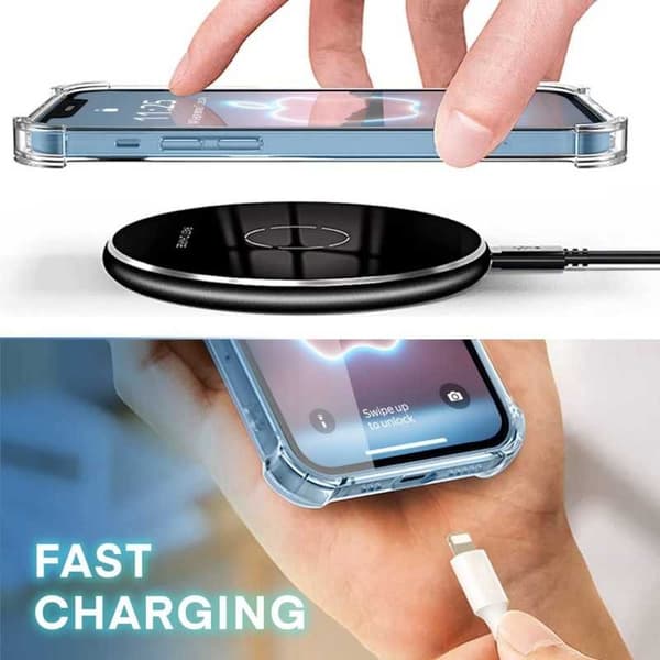 iPhone 15 iskuja vaimentava silikonikotelo Shockr Transparent