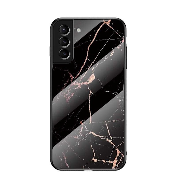 Samsung S22 Marble Shell 9H hærdet glas bagside glas bagside V2 MultiColor Svart/Vit