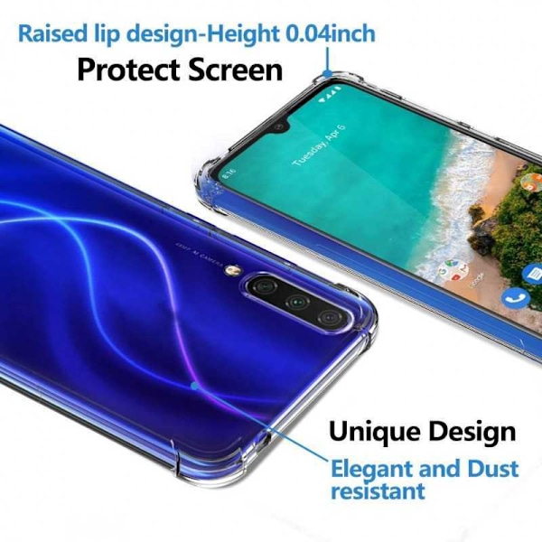 Xiaomi Mi A3 stødabsorberende silikoneskal Shockr Transparent
