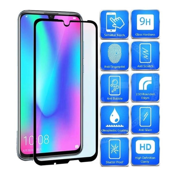 2-PACK Huawei P Smart 2019 Hærdet glas 0,26 mm 2,5D 9H fuldramme Transparent