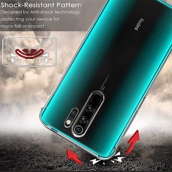 Xiaomi Redmi Note 8 Pro stødabsorberende silikoneskal Shockr Transparent