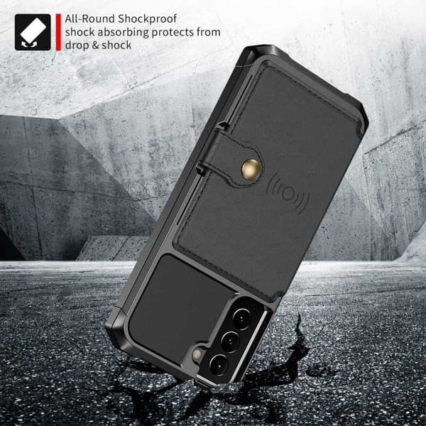 Samsung S21 Iskunkestävä Premium Cover 4-FACK Solid V3 Black