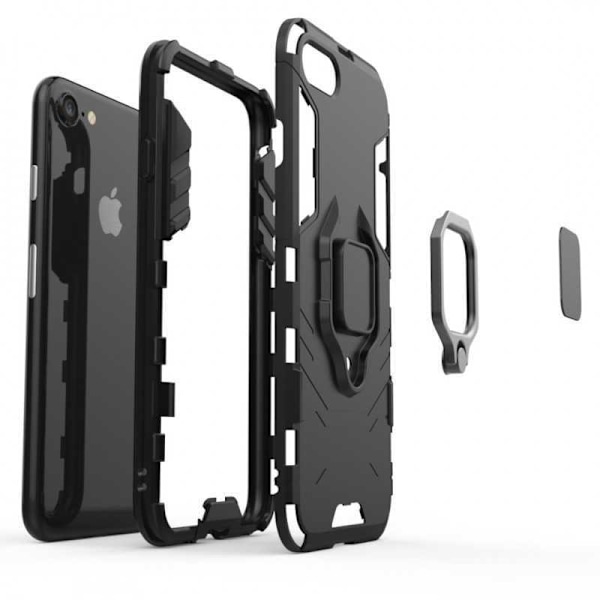 iPhone 8 Shockproof Cover med Ring Holder ThinArmor Black