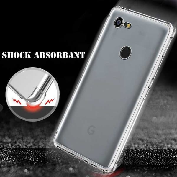 Google Pixel 3a iskuja vaimentava silikonikuori Shockr Transparent