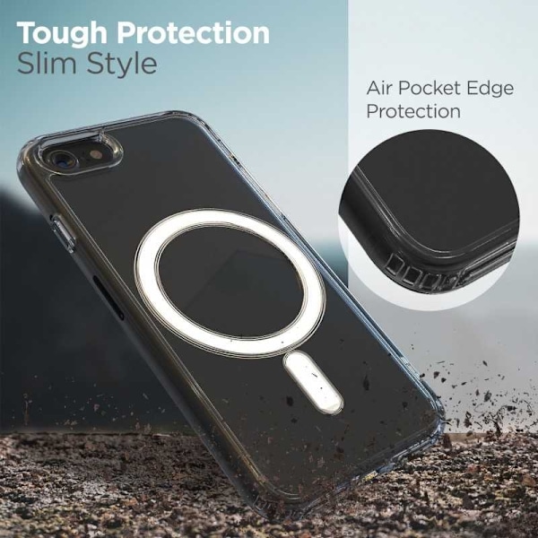 iPhone 7/8/SE (2020&2022) Transparent stødabsorberende etui MagSafe-kompatibel Transparent