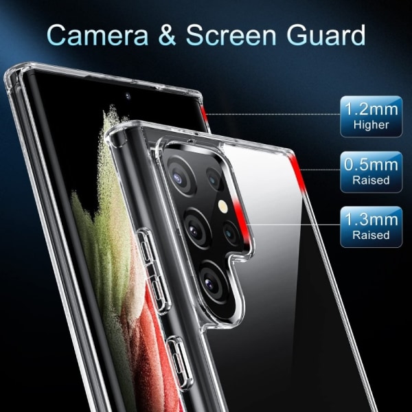 Samsung S22 Ultra -iskuja vaimentava silikonikotelo Simple Transparent