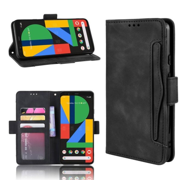 Google Pixel 4 Wallet Case PU-læder 6-LOMMES Winston V3 Black