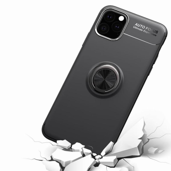 iPhone 12 Mini Praktisk stødsikkert cover med ringholder V3 Black