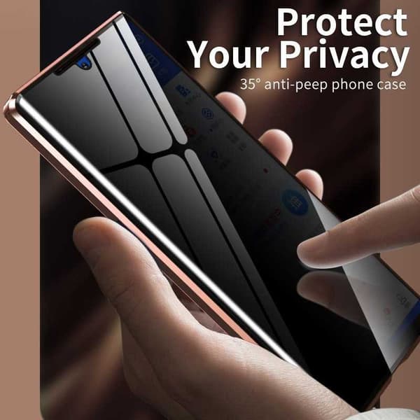Samsung Note 20 Ultra Privacy Heltäckande Premium Skal Silver