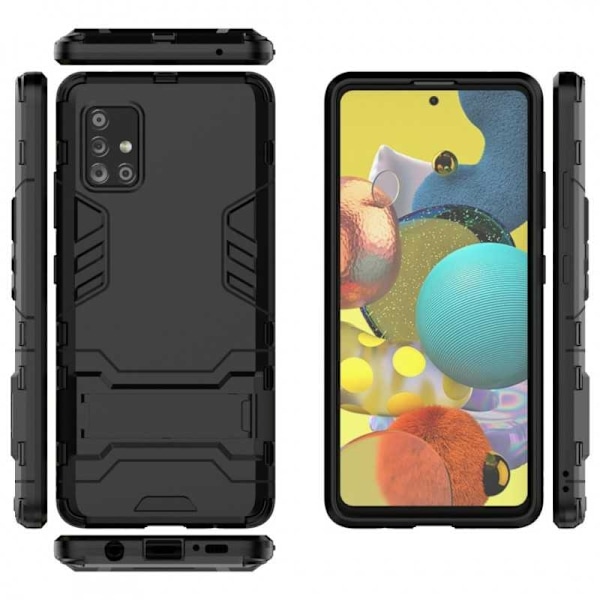 Samsung A51 iskunkestävä kotelo jalustalla ThinArmor Black