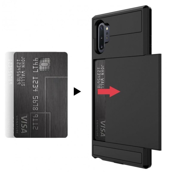 Samsung Galaxy Note 10 Iskunkestävä kansi korttipaikalla Black