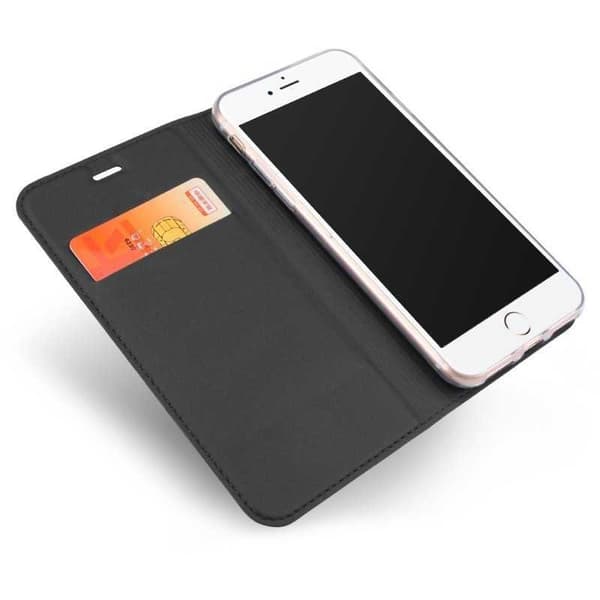 iPhone 8 Flip Case Skin Pro korttilokerolla Black