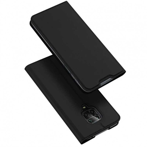 Xiaomi Redmi Note 9S / 9 Pro Flip Case Smooth -korttipaikka Black