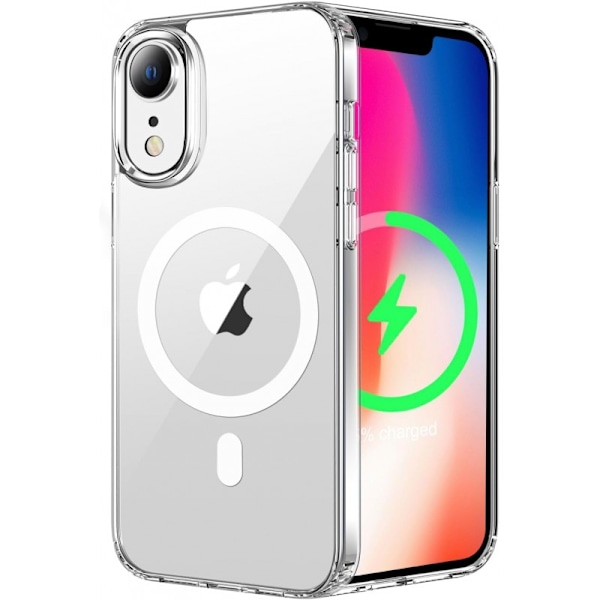iPhone XR läpinäkyvä iskunvaimenninkotelo, MagSafe-yhteensopiva Transparent