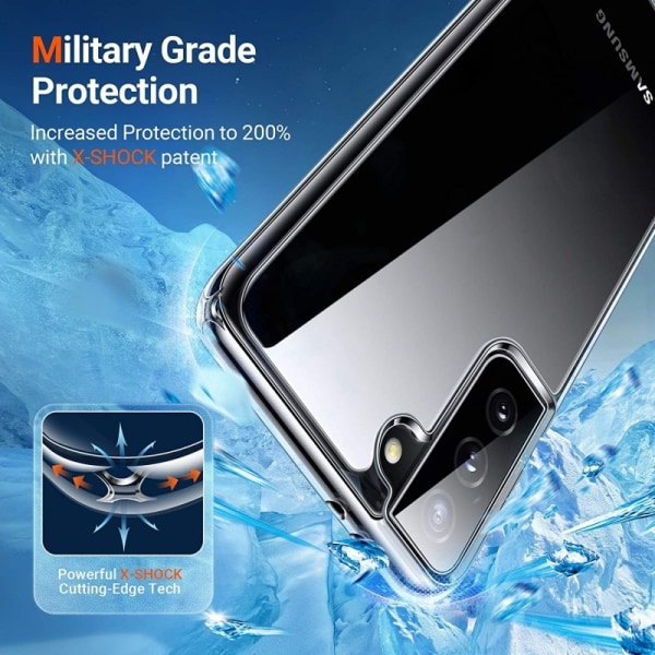 Samsung S21 stødabsorberende silikonecover Enkelt Transparent