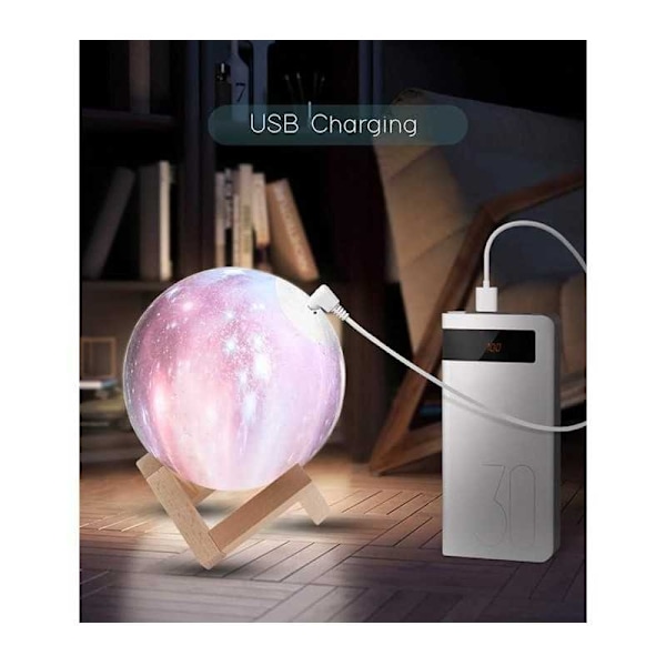 3D Månenatlampe med 20 forskellige tilstande Multicolor