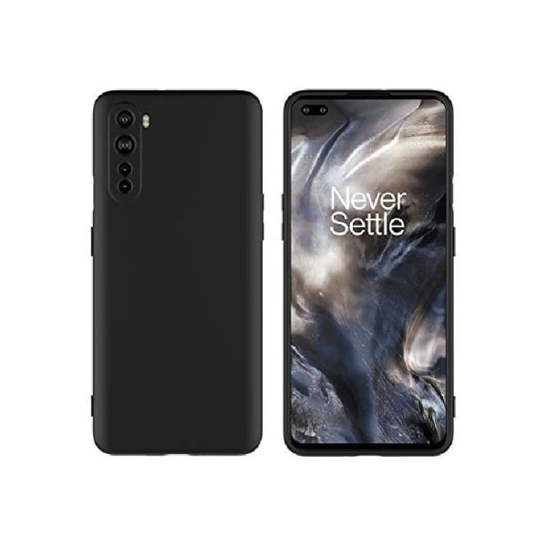 OnePlus Nord Ultra-ohut kumipinnoitettu mattamusta Cover Basic V2 Black