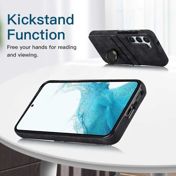 Samsung S23 Plus -matkapuhelimen suojakuori korttitelineellä Retro V4 Vinröd