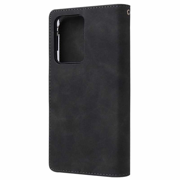 Samsung S20 Ultra Multifunktionellt Plånboksfodral Zipper 8-Fack Svart
