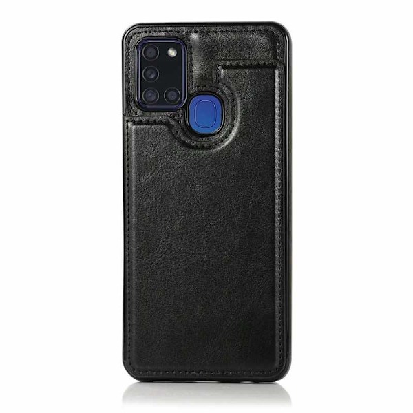 Samsung A21S Shockproof Case Kortholder 3-POCKET Flippr Black