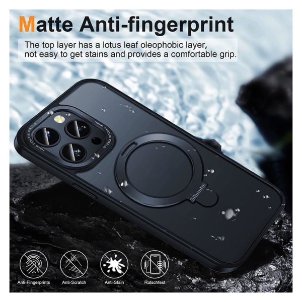 iPhone 12 / 12 Pro stødsikkert Magsafe-cover med Kickstand Nordc Transparent