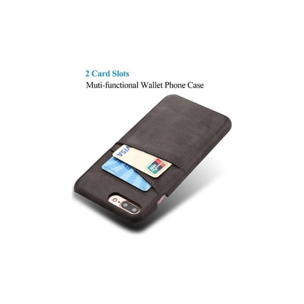iPhone 7 Plus / 8 Plus Eksklusivt støtdempende kortholder Retro Black
