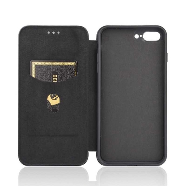iPhone 7 Plus /8 Plus Flipfodral Kortfack CarbonDreams Svart