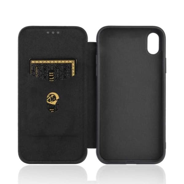 iPhone XR Flipfodral Kortfack CarbonDreams Svart