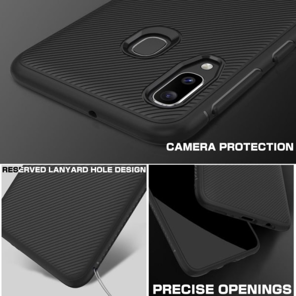 Samsung A20e iskunkestävä suojus FullCarbon V3 Black