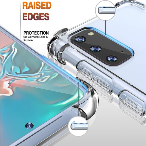 Samsung S20 FE iskuja vaimentava silikonikotelo Shockr Transparent