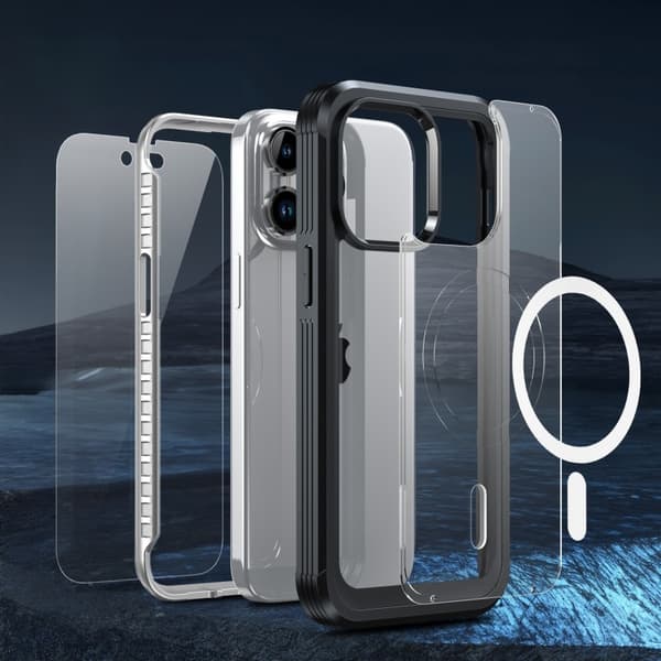 iPhone 15 Pro Heltäckande Magsafe Premium 3D Skal 3in1 ThreeSixty
