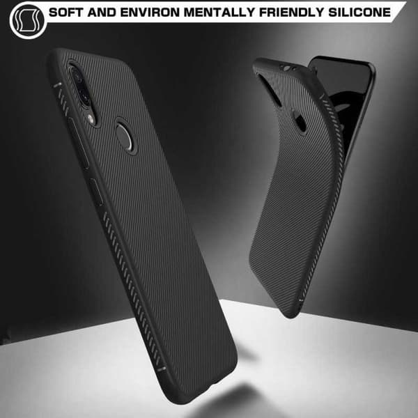 Xiaomi Redmi Note 7 iskunkestävä suojus FullCarbon V3 Black